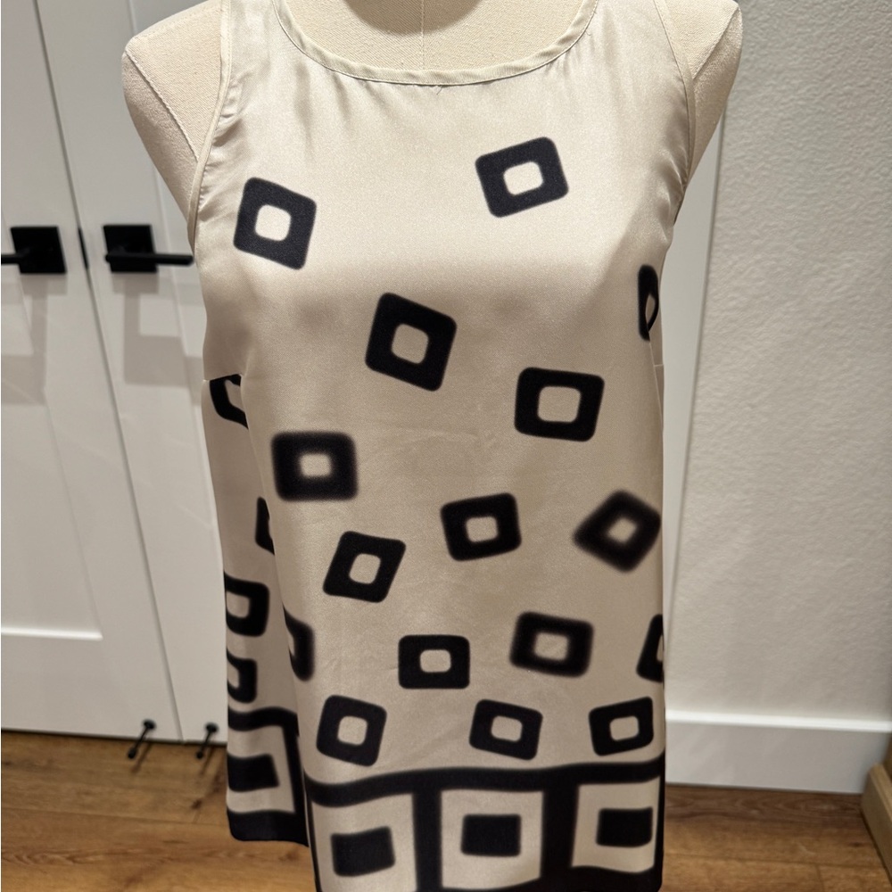 MaxMara Black and Cream Geometric Top